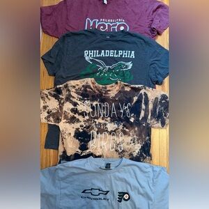 ⚾️🏒 Philadelphia Sports Tee Bundle| Eagles, Phillies & Flyers | XL & L | 4-for-1
